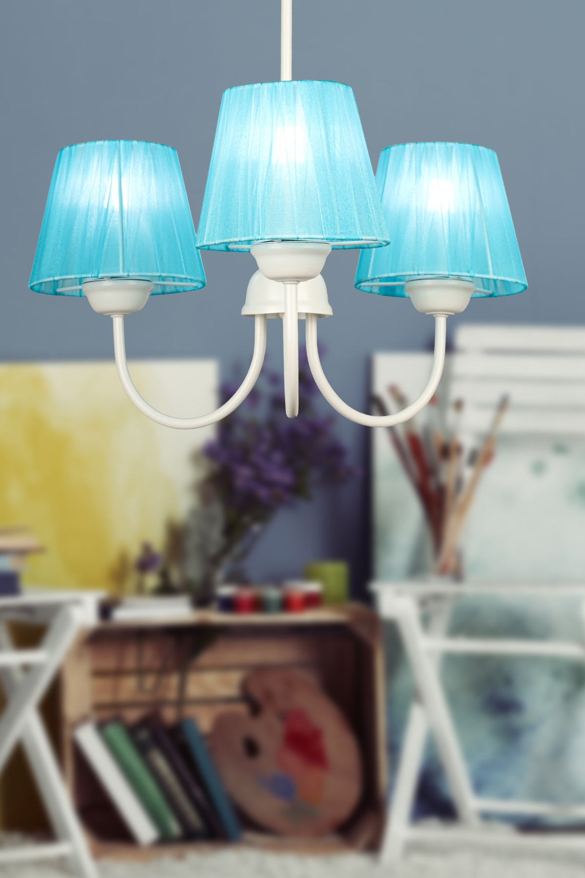 Ova 3.Lü Avize Beyaz Turkuaz Şapka