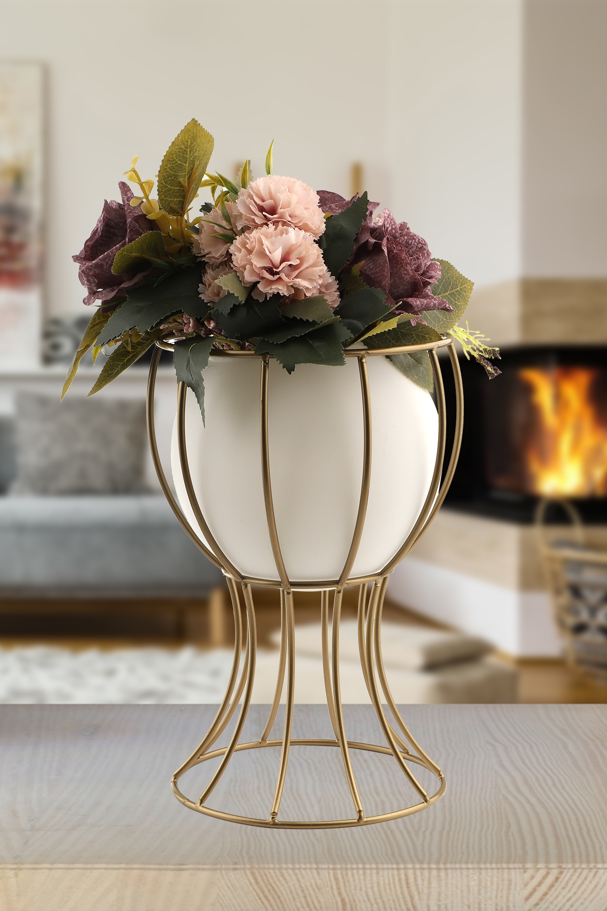 Prag Vazo Eskitme Beyaz Cam