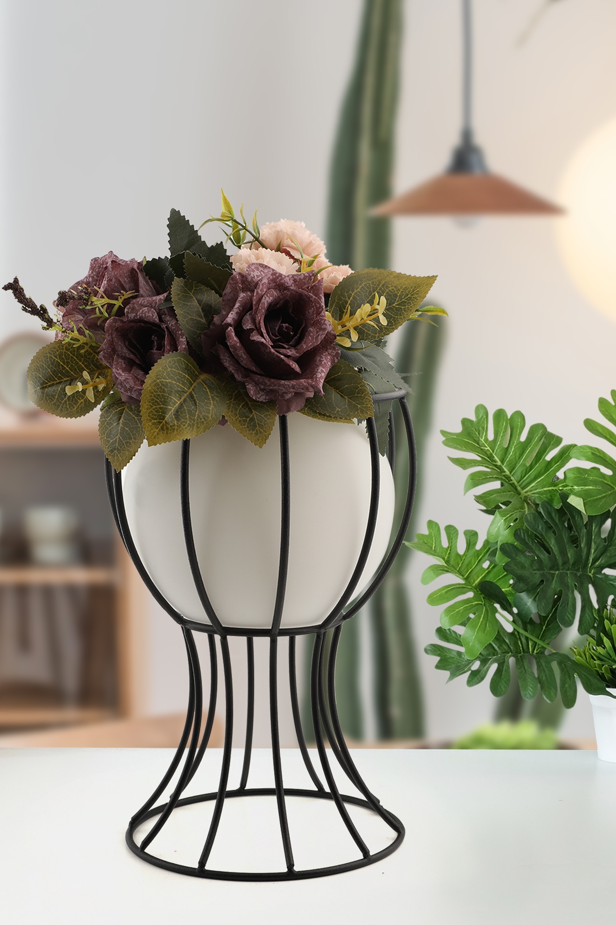 Prag Vazo Siyah Beyaz Cam