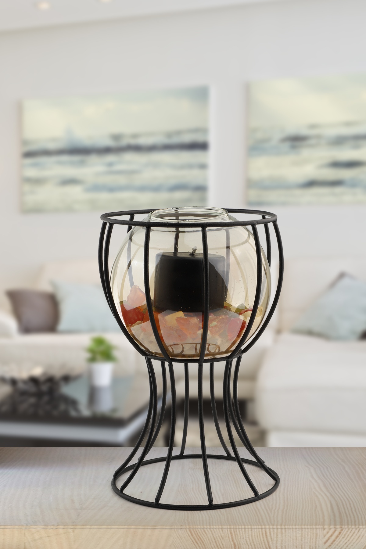 Prag Vazo Siyah Bal Cam