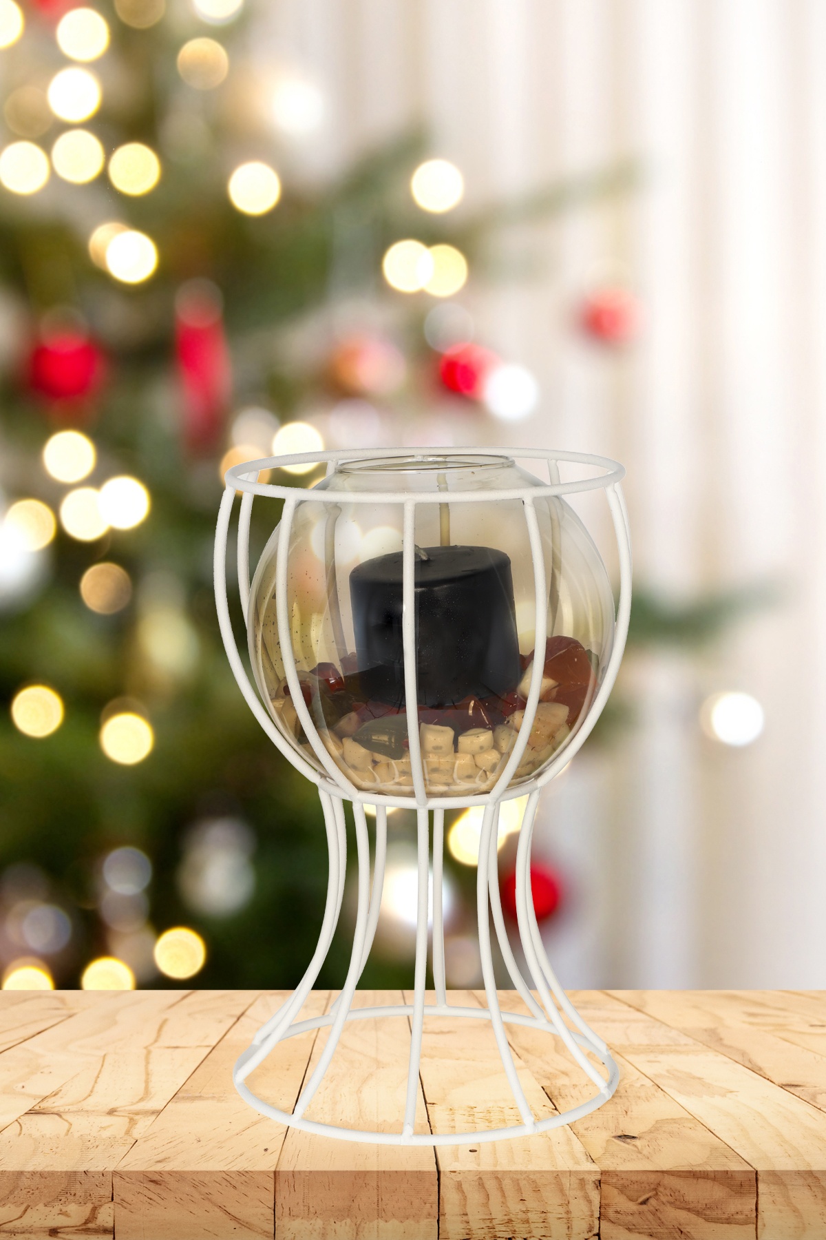 Prag Vazo Beyaz Bal Cam