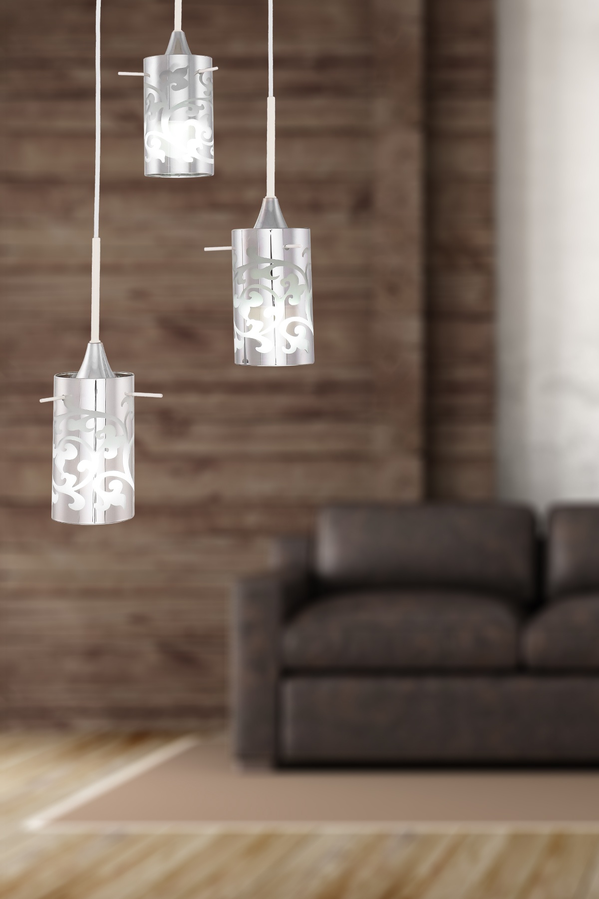 Barbaros 3.Lü Beyaz Camlı Avize