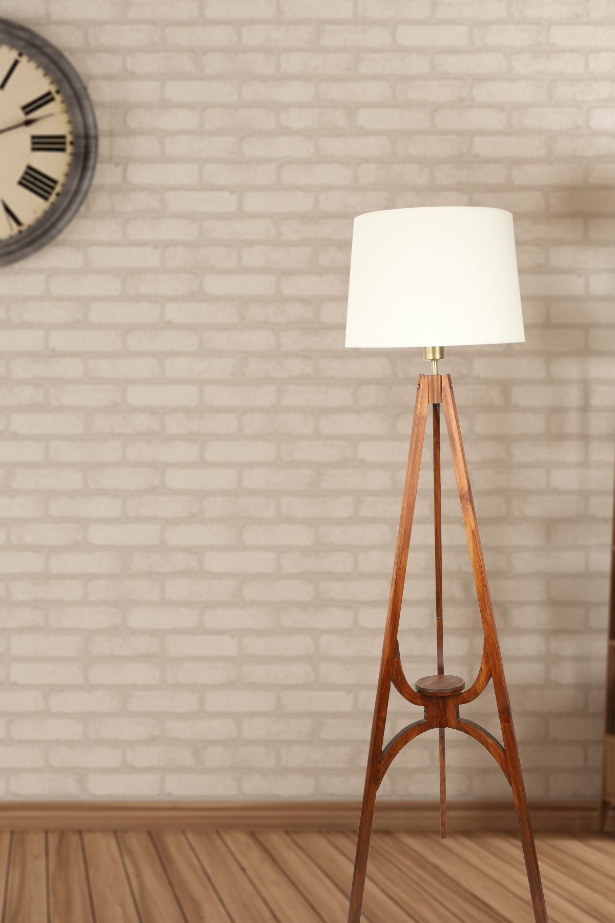 Solen Ahşap Lambader No:03 Krem Şapka