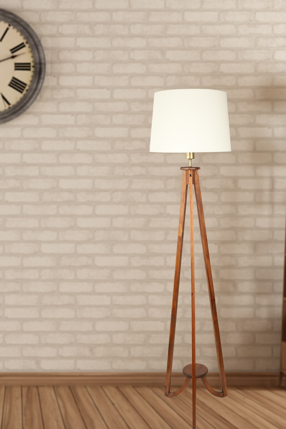 Solen Ahşap Lambader No:02 Krem Şapka