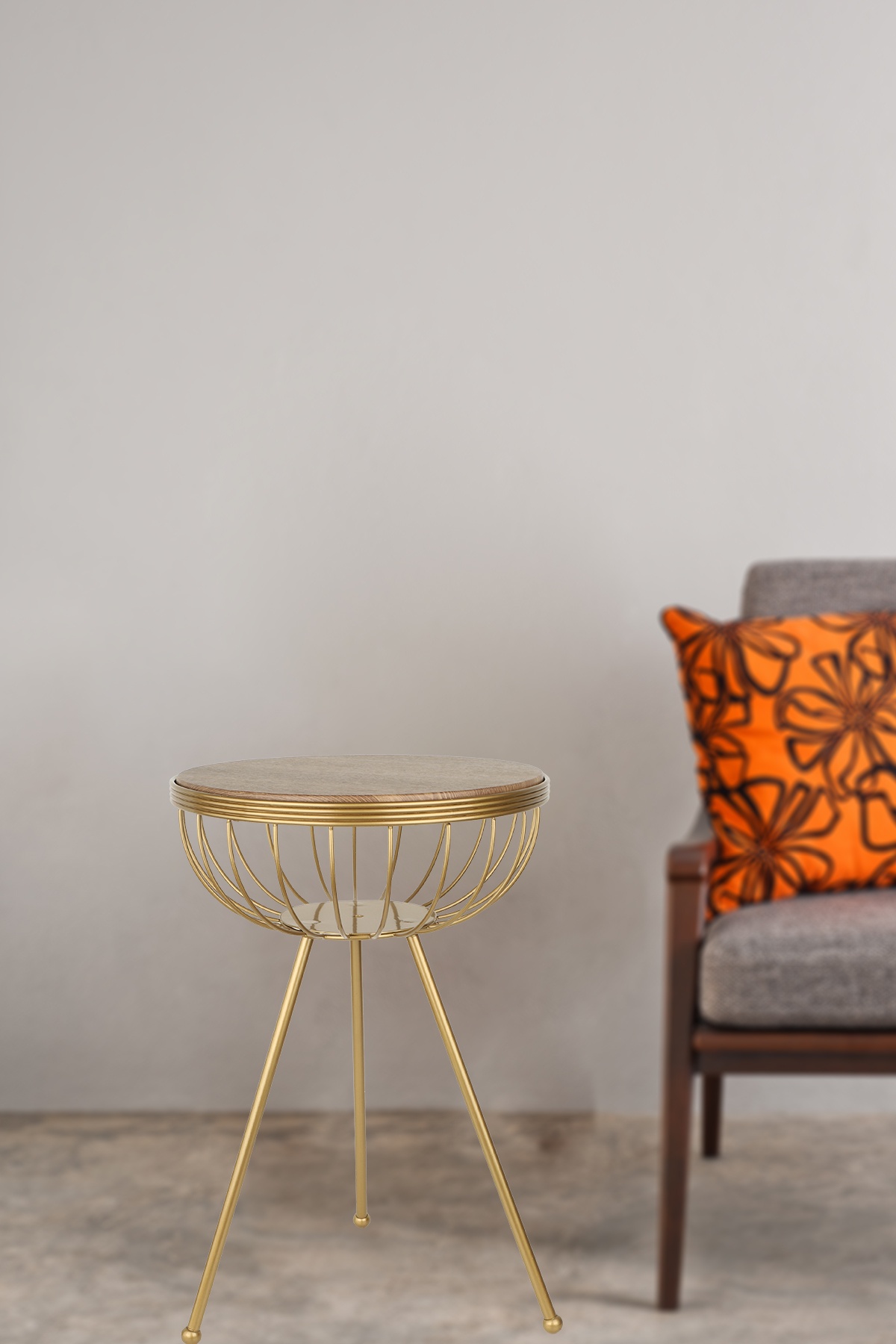 Alnira Sehpa Eskitme Ceviz Ahşap