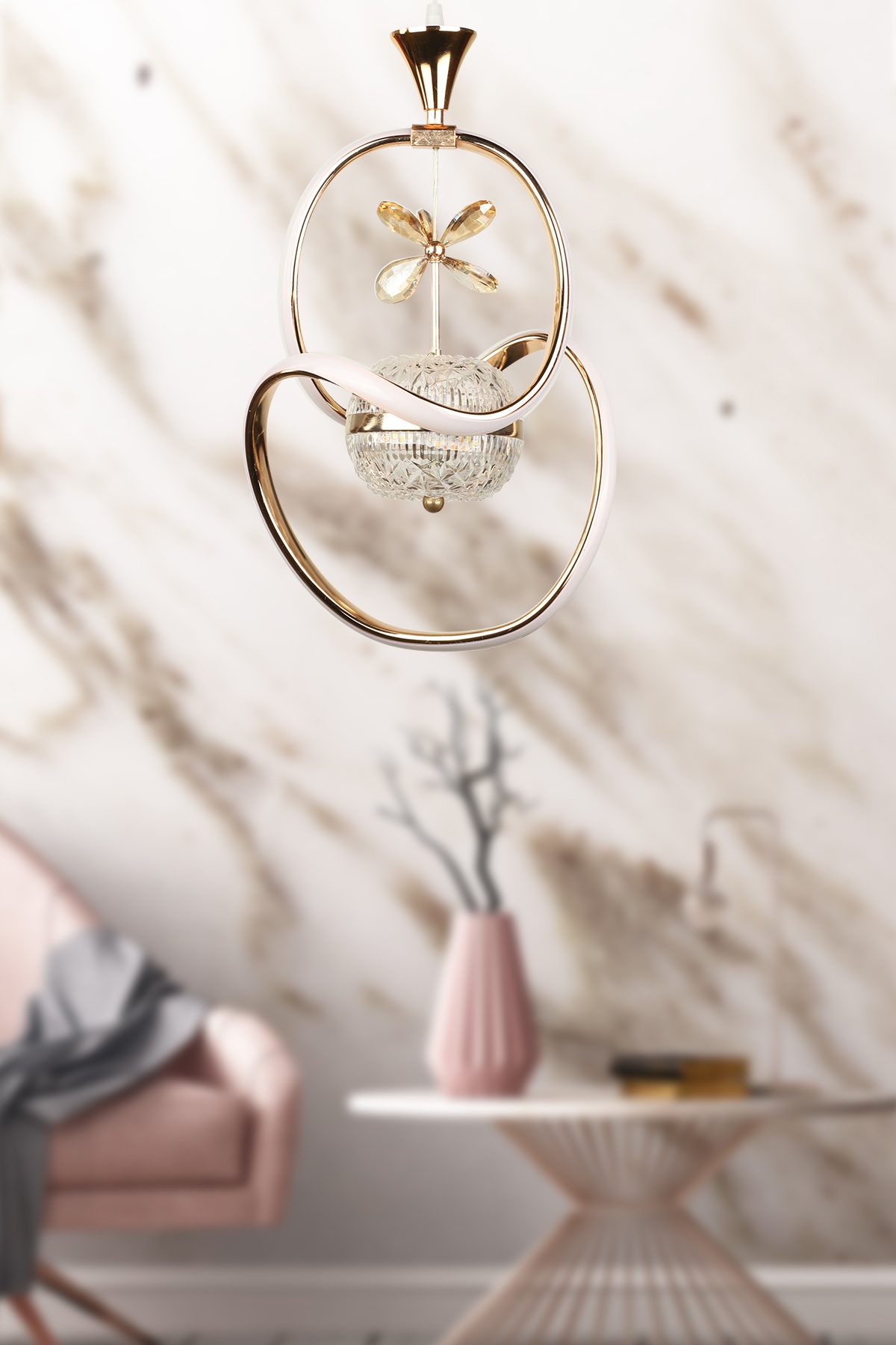 Elite Ledli Avize Gold Kaplama