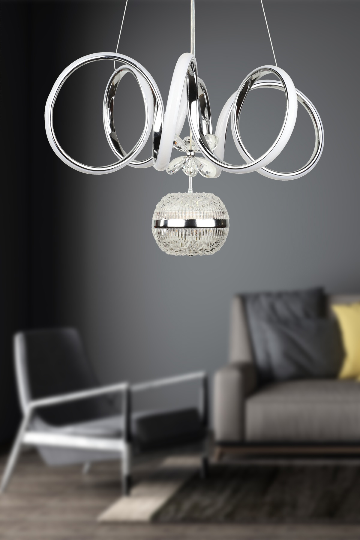 Ella Ledli Avize Krom Kaplama