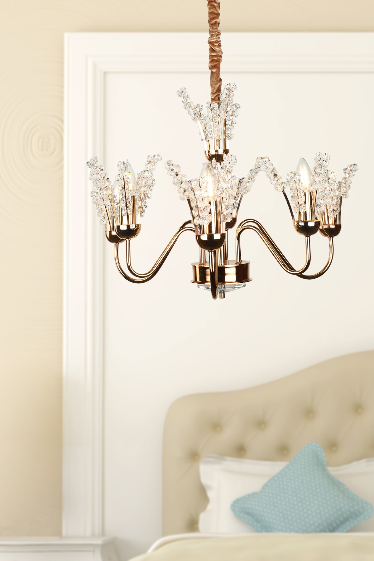 Leroy 6.Lı Avize Gold Kaplama